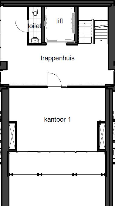 Verhuurtekening kantoor Kerkeveld 38